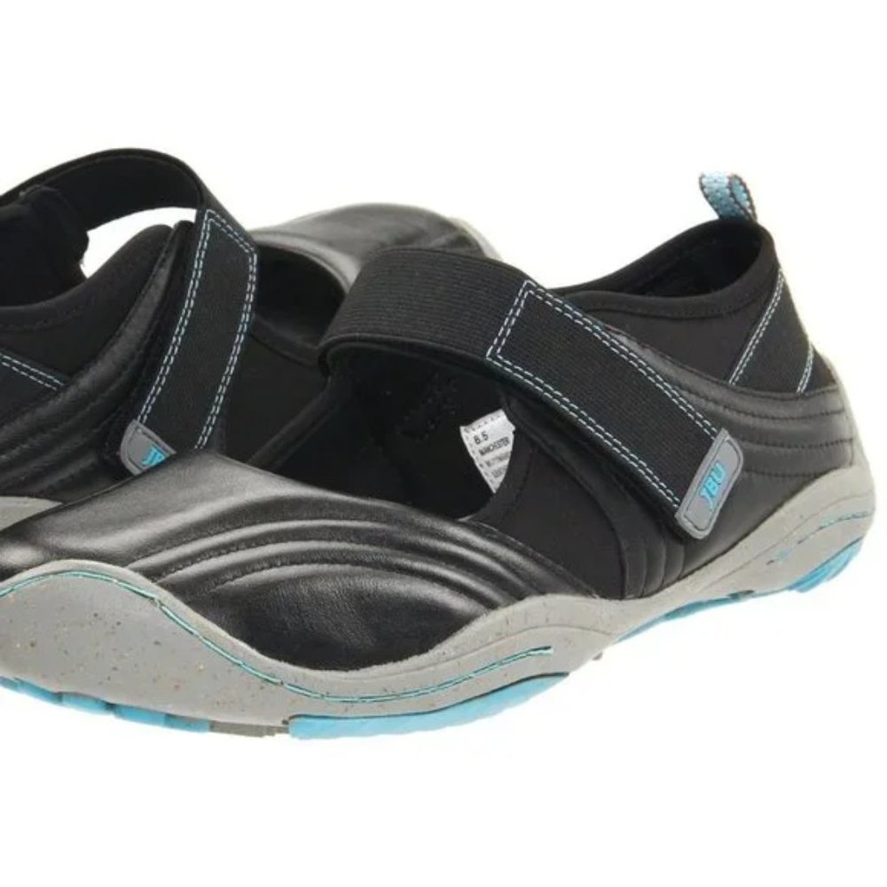 Jambu-Mary Jane 7 Manchester Leather Flat Athletic Ballet Shoes Sneakers Black